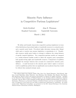 Minority Party Influence in Competitive Partisan Legislatures