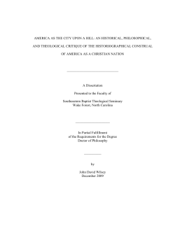 America as the City upon a Hill - Digital Commons @ Liberty University