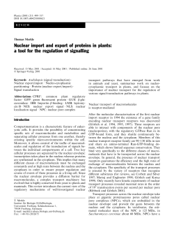Nuclear import and export of proteins in plants: a tool for the