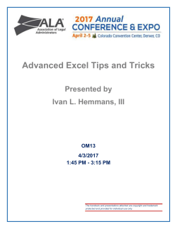 Advanced Excel Tips and Tricks