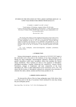 STUDIES ON THE INFLUENCE OF TWO LARGE EARTHQUAKES