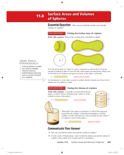 Surface Areas and Volumes of Spheres 11.8