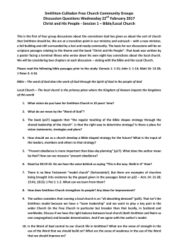 Smithton-Culloden Free Church Community Groups Discussion