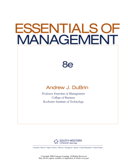 essentials of management