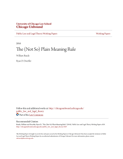 (Not So) Plain Meaning Rule - Chicago Unbound