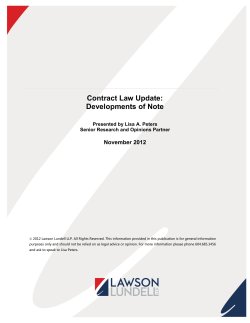 contract law update: developments of note (2011)