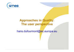 Approaches in Quality: The user perspective