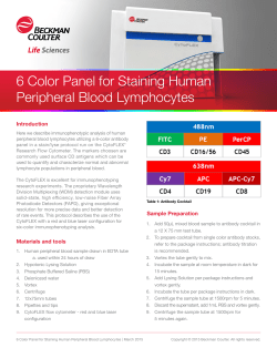 6 Color Panel for Staining Human Peripheral Blood Lymphocytes