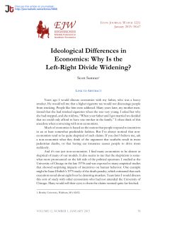 Ideological Differences in Economics: Why Is the Left