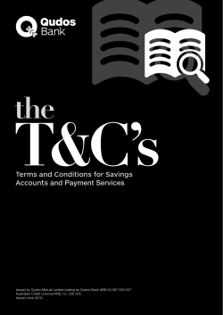Terms and Conditions for Savings Accounts and