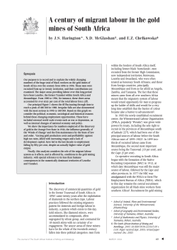 A century of migrant labour in the gold mines of South Africa