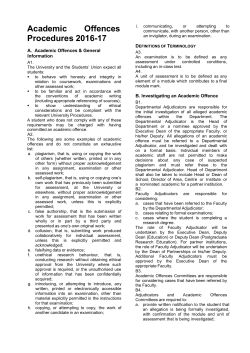 Academic Offences Procedures 2016-17