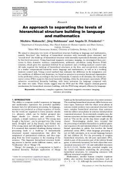 An approach to separating the levels of hierarchical structure