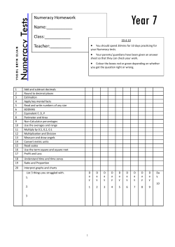 Year 7 HW - Ysgol John Bright