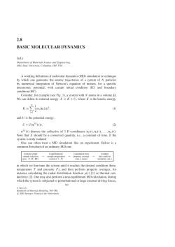 2.8 basic molecular dynamics