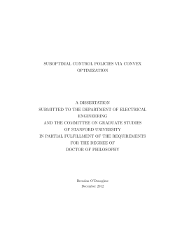 suboptimal control policies via convex optimization a dissertation
