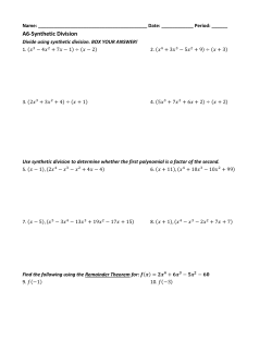 A6-Synthetic Division
