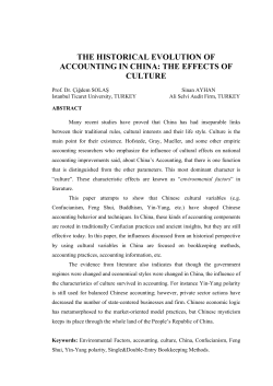 THE HISTORICAL EVOLUTION OF ACCOUNTING IN CHINA: THE