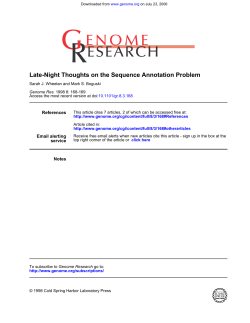 Late-Night Thoughts on the Sequence Annotation Problem