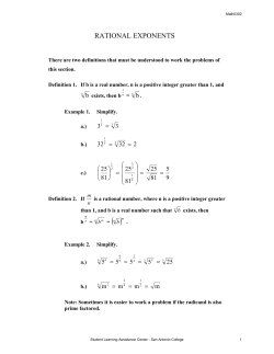 Rational Exponents