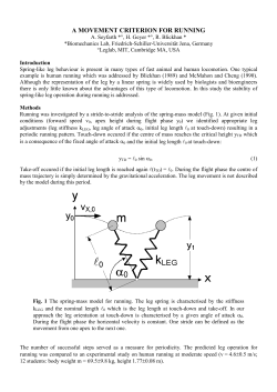 A MOVEMENT CRITERION FOR RUNNING
