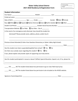 Registration Packet - Water Valley School District