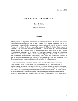 Public Policy Making in Argentina