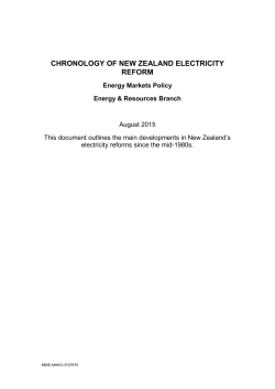 Chronology of New Zealand Electricity Reform [PDF 216KB]