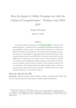 Does the Impact of Ability Grouping vary with the Culture of