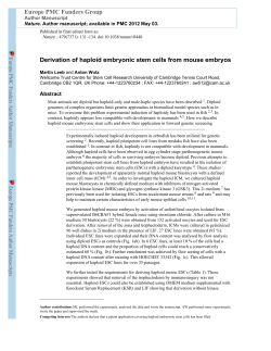 Derivation of haploid embryonic stem cells from