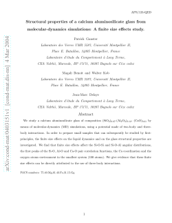 Structural properties of a calcium aluminosilicate glass from