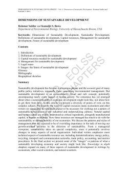 Dimensions of Sustainable Development