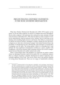private feelings and public statements in the music of dmitry
