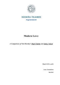 Modern Love: A Comparison of Nick Hornby`s High
