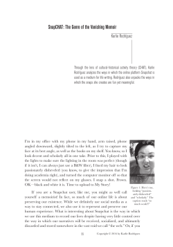 SnapCHAT: The Genre of the Vanishing Memoir