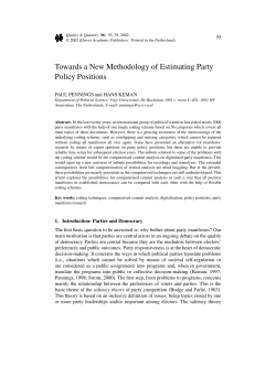 Towards a New Methodology of Estimating Party Policy Positions