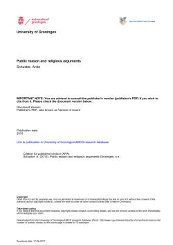 University of Groningen Public reason and religious