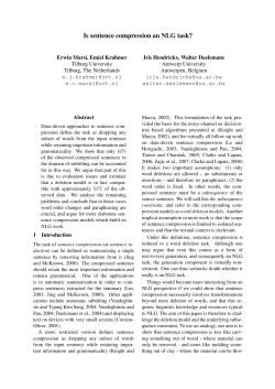 Is sentence compression an NLG task?