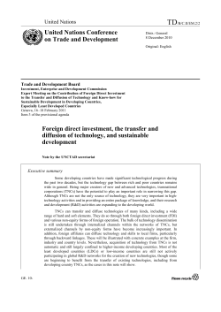 Foreign direct investment, the transfer and diffusion of