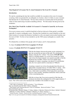 Team Code: 1014 Time Required To Evacuate The Te Atatu