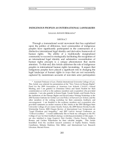 Indigenous Peoples as International Lawmakers