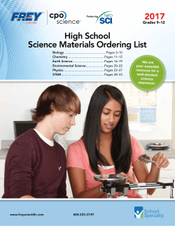 2017 Frey High School Lab Supply Lists