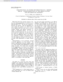 AGGLUTINATION OF STORED ERYTHROCYTES BY A