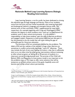 Rationale Behind Leap Learning Systems Dialogic Reading