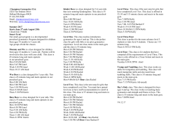 Summer 2017 Schedule - Champion Gymnastics