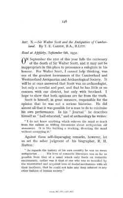 146 ART. X.&mdash;Sir Walter Scott and the Antiquities of Cumber