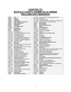 Buffalo County Non-Metallic Mining Reclamation Ordinance