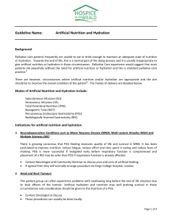 Guideline Name: Artificial Nutrition and Hydration
