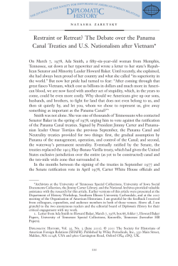 Restraint or Retreat? The Debate over the Panama Canal Treaties