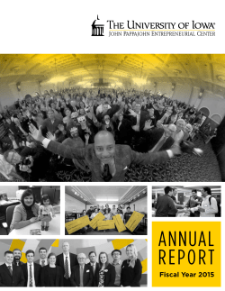 FY2015 Annual Report - John Pappajohn Entrepreneurial Center